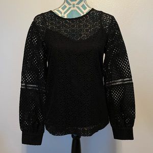 Banana Republic Lace Top Small Black